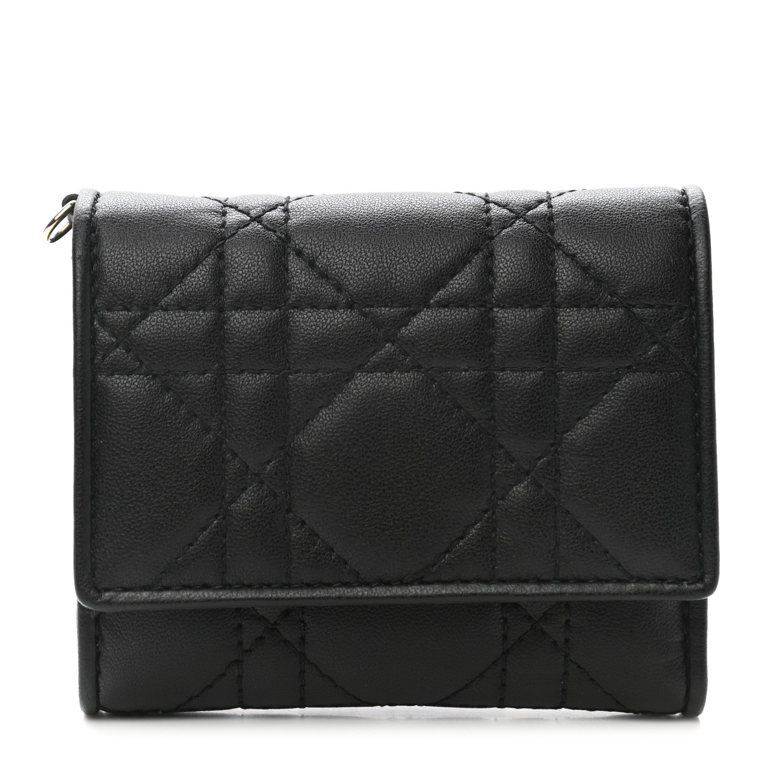 Christian Dior Lambskin Cannage Lady Dior Lotus Wallet Black 1 of 8