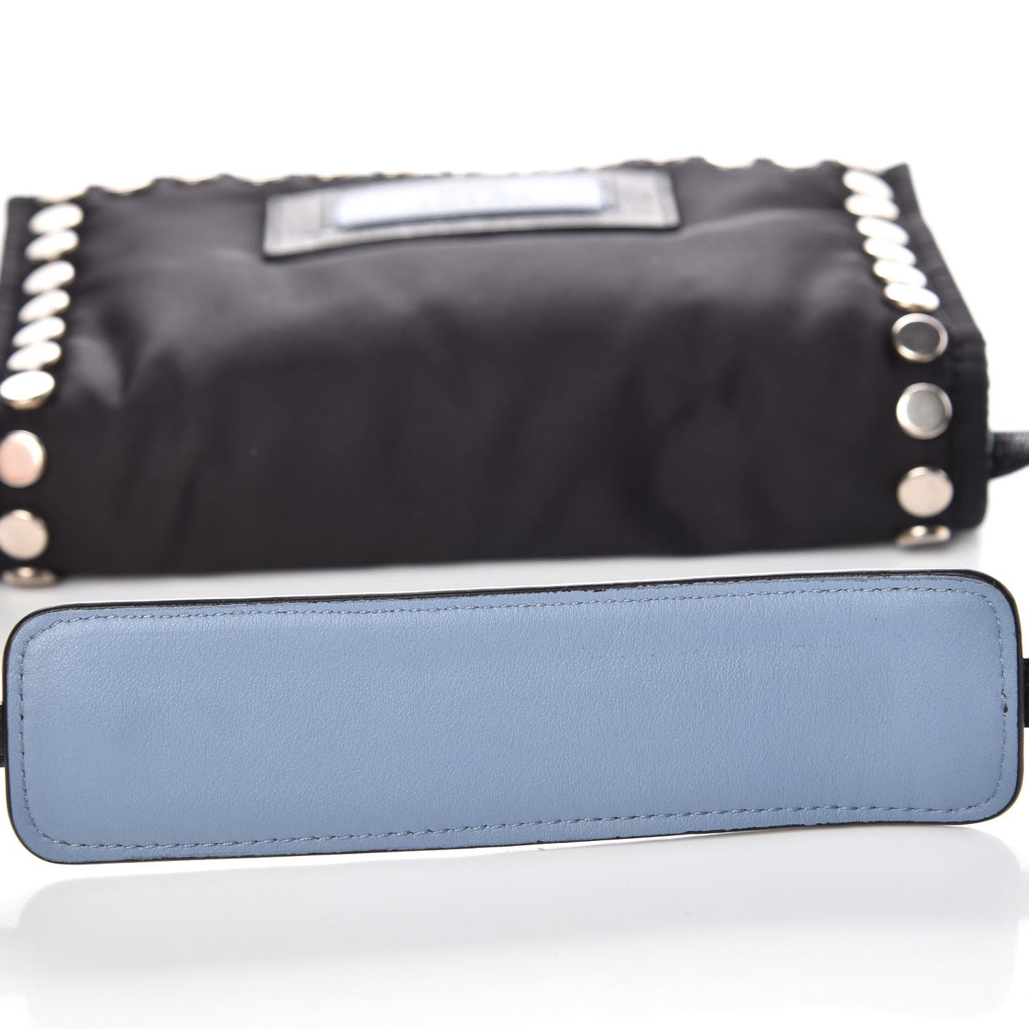 Nylon Tessuto Studded Mini Etiquette Bag Black Astrale