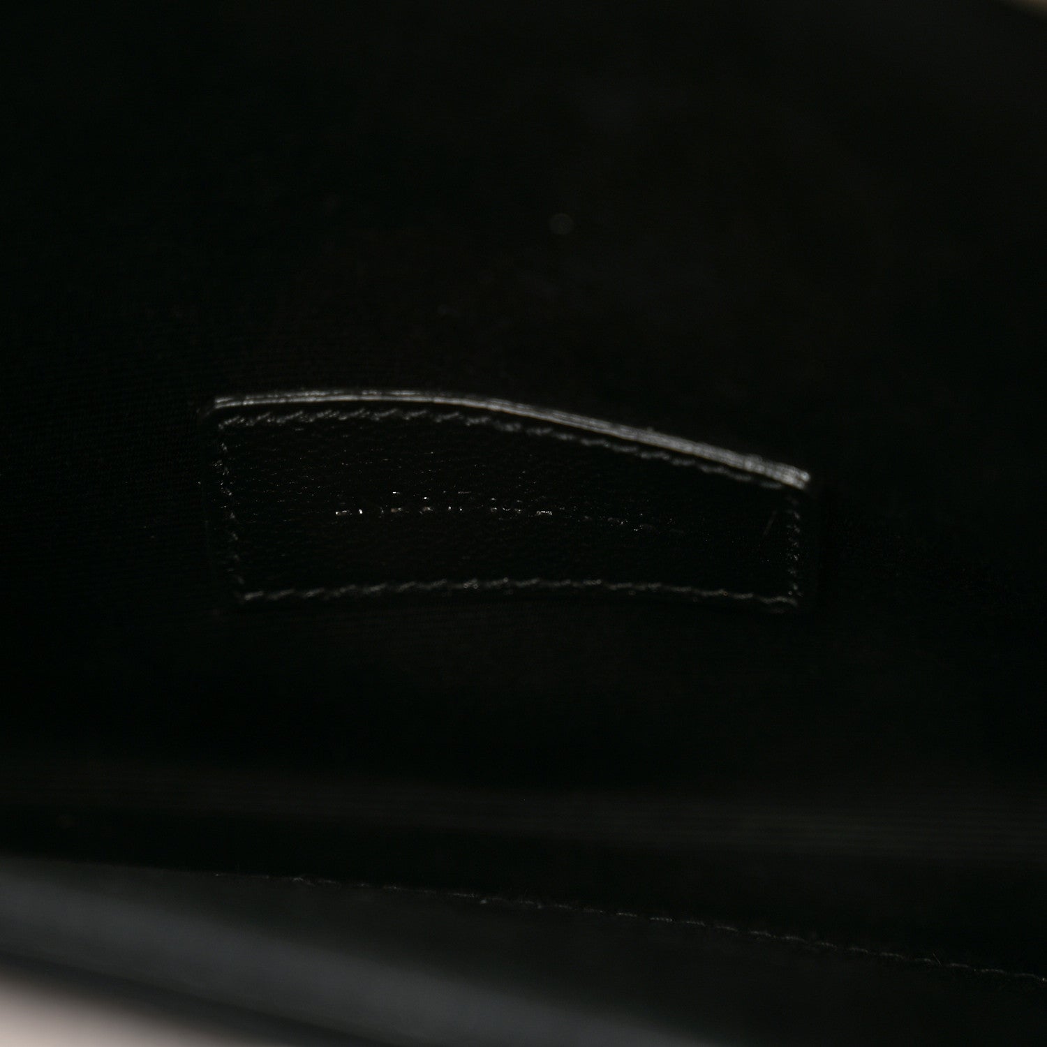 Saint Laurent Grain De Poudre Matelasse Chevron Monogram Envelope Clutch Earth 7 of 8