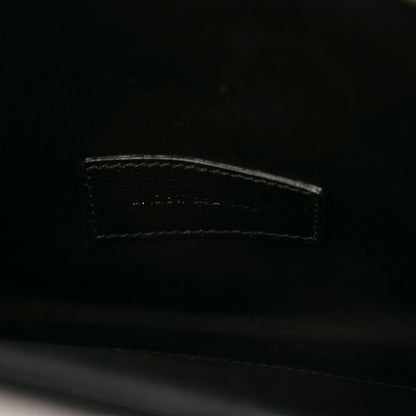 Saint Laurent Grain De Poudre Matelasse Chevron Monogram Envelope Clutch Earth 7 of 8