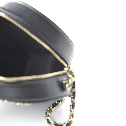Chanel Caviar Quilted French New Wave Round Clutch With Chain Black 5 of 10