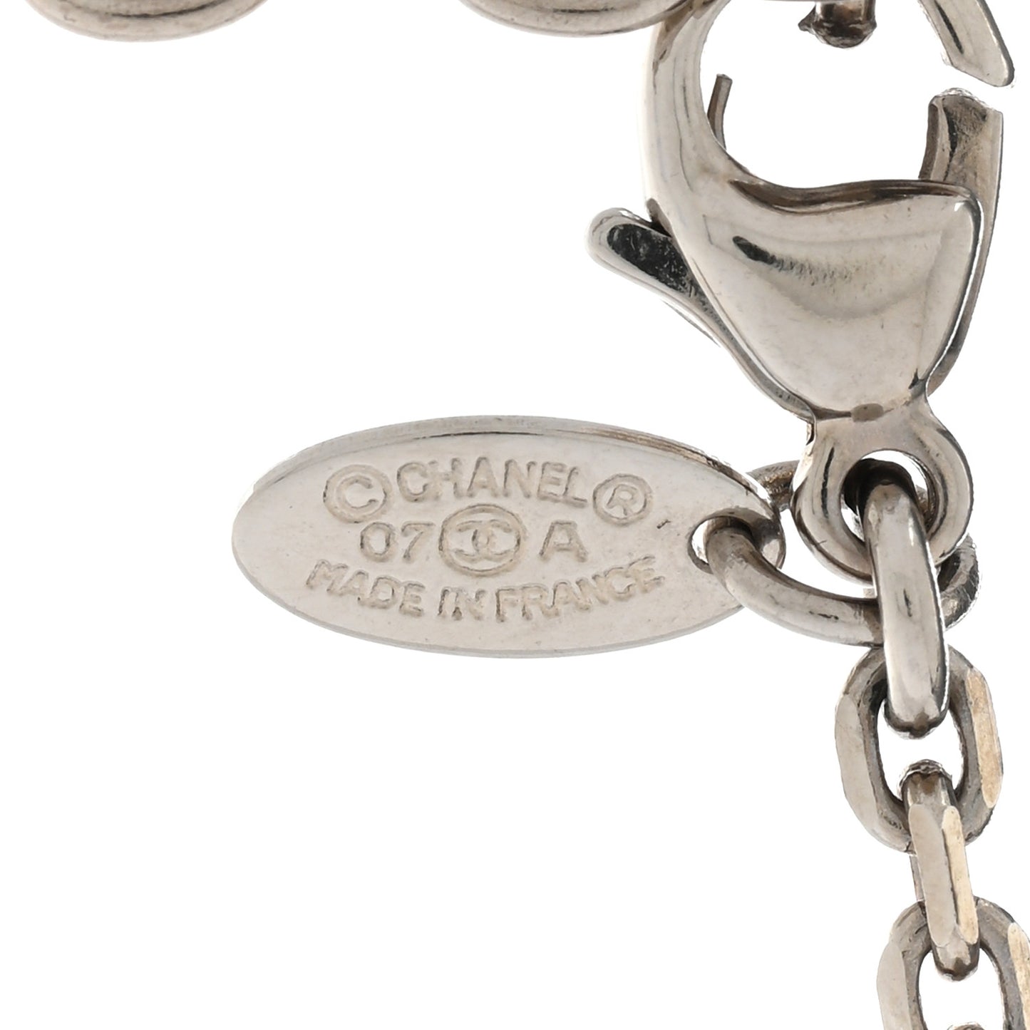 Lucite CC Square Charm Necklace
