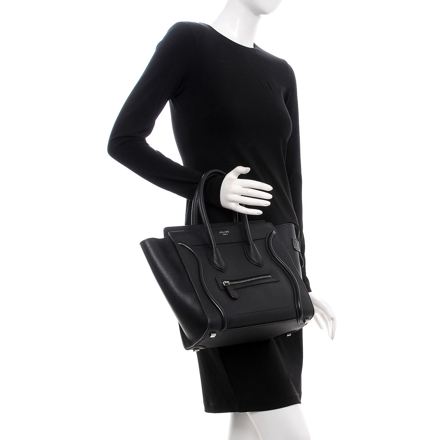 Drummed Calfskin Micro Luggage Black