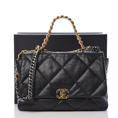 Chanel Goatskin Quilted Maxi 19 Flap Black 13 of 13
