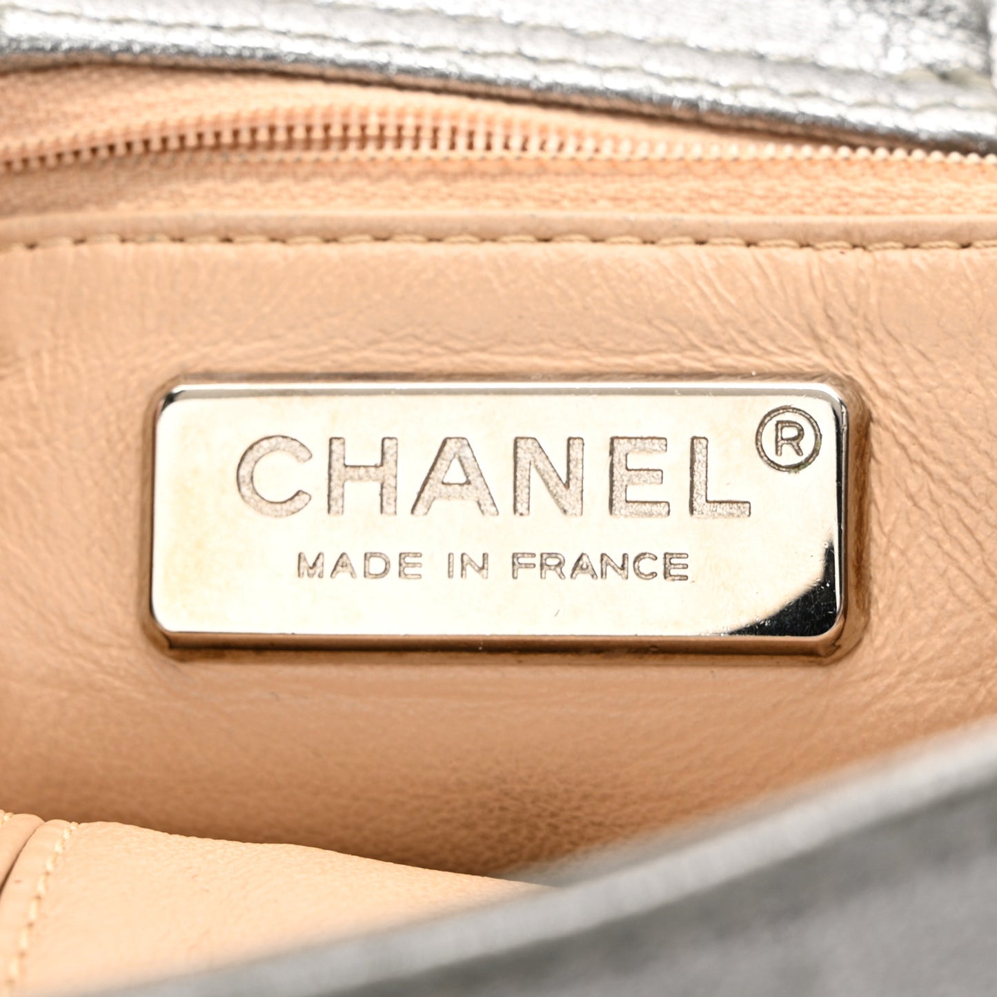 Metallic Deerskin Luxe Ligne Flap  Silver