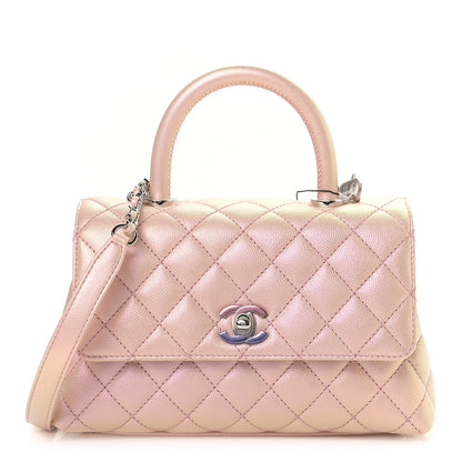 Chanel Iridescent Caviar Quilted Mini Coco Handle Flap Pink 1 of 9