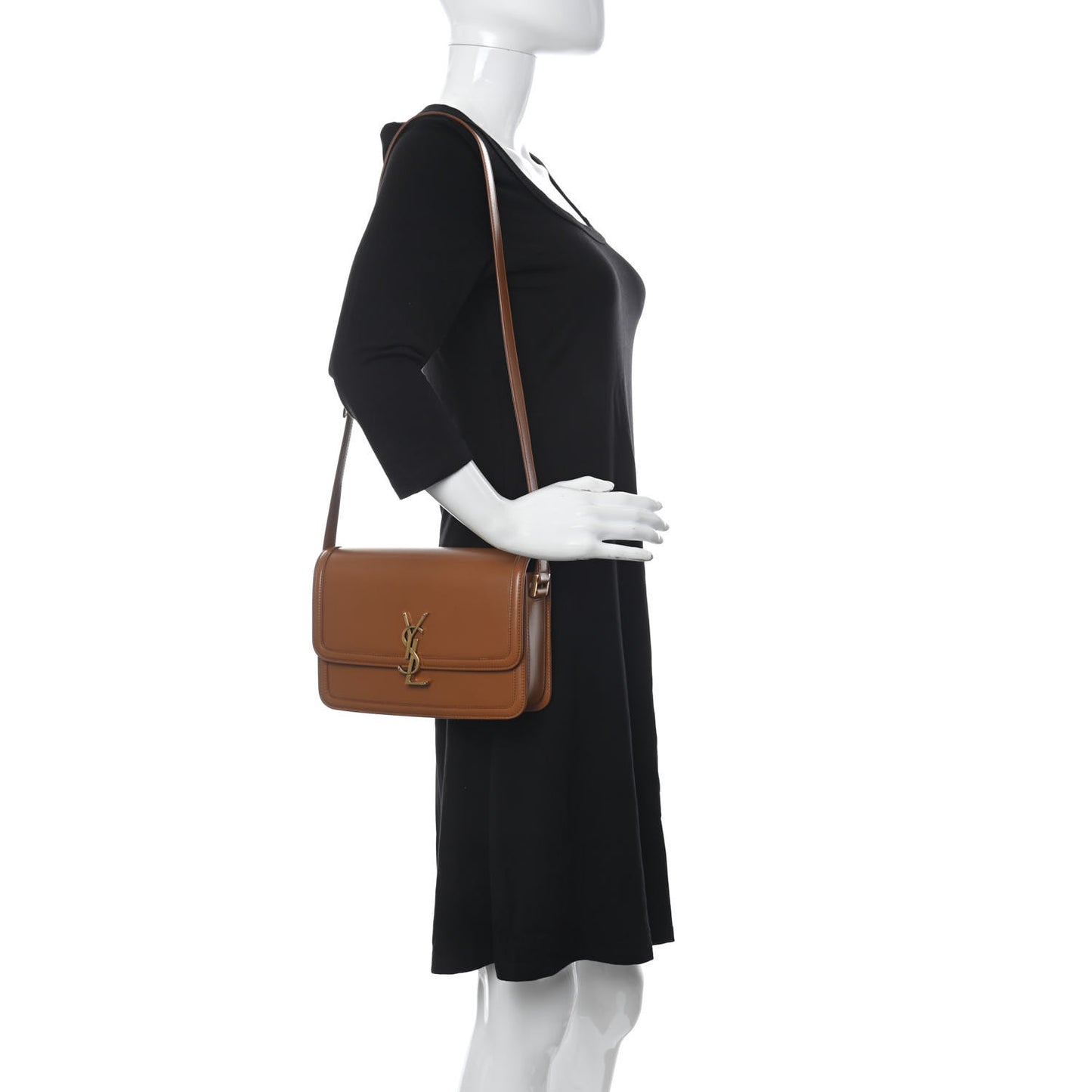 Box Calfskin Monogram Medium Solferino Satchel Camel