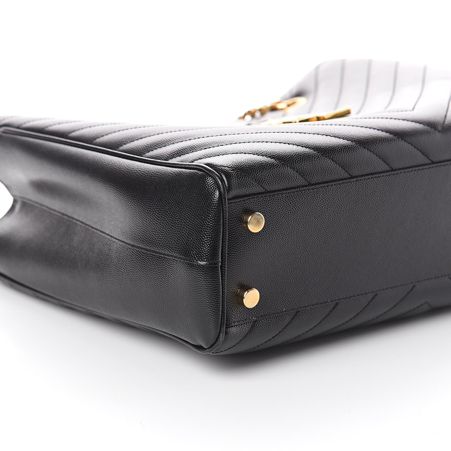 Grain De Poudre Matelasse Chevron Monogram Shopping Bag Black