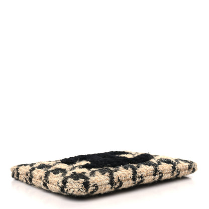 Chanel Tweed Shearling Quilted Chanel Cosmetic Pouch Beige Black 4 of 9