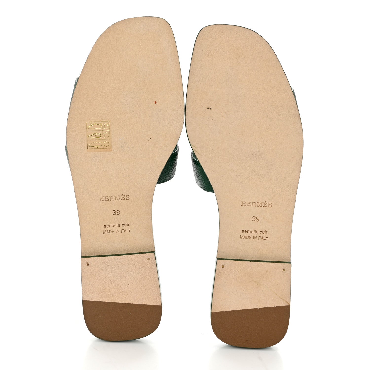 Hermes Epsom Oran Sandals 39 Vert Cactus 5 of 9