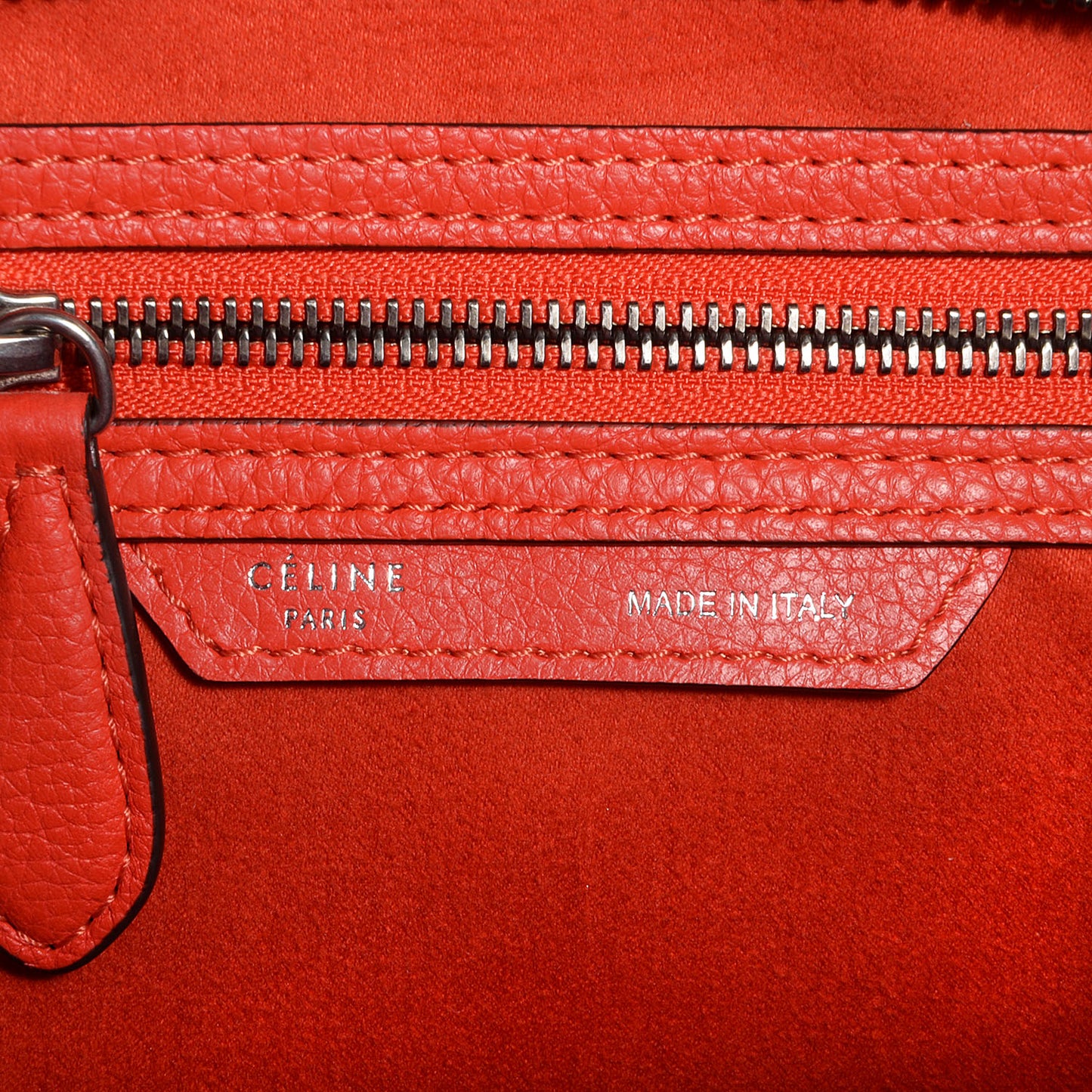 Drummed Calfskin Mini Luggage Bag Vermillion