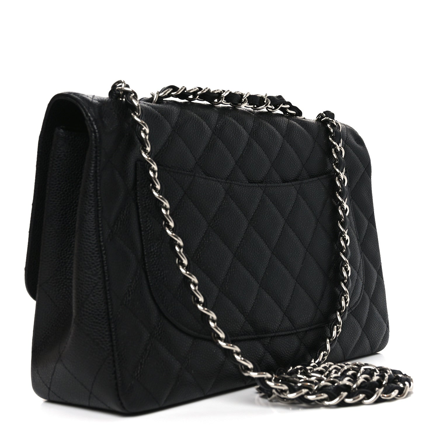 Chanel Caviar Quilted Jumbo Single Flap Black 3 of 10