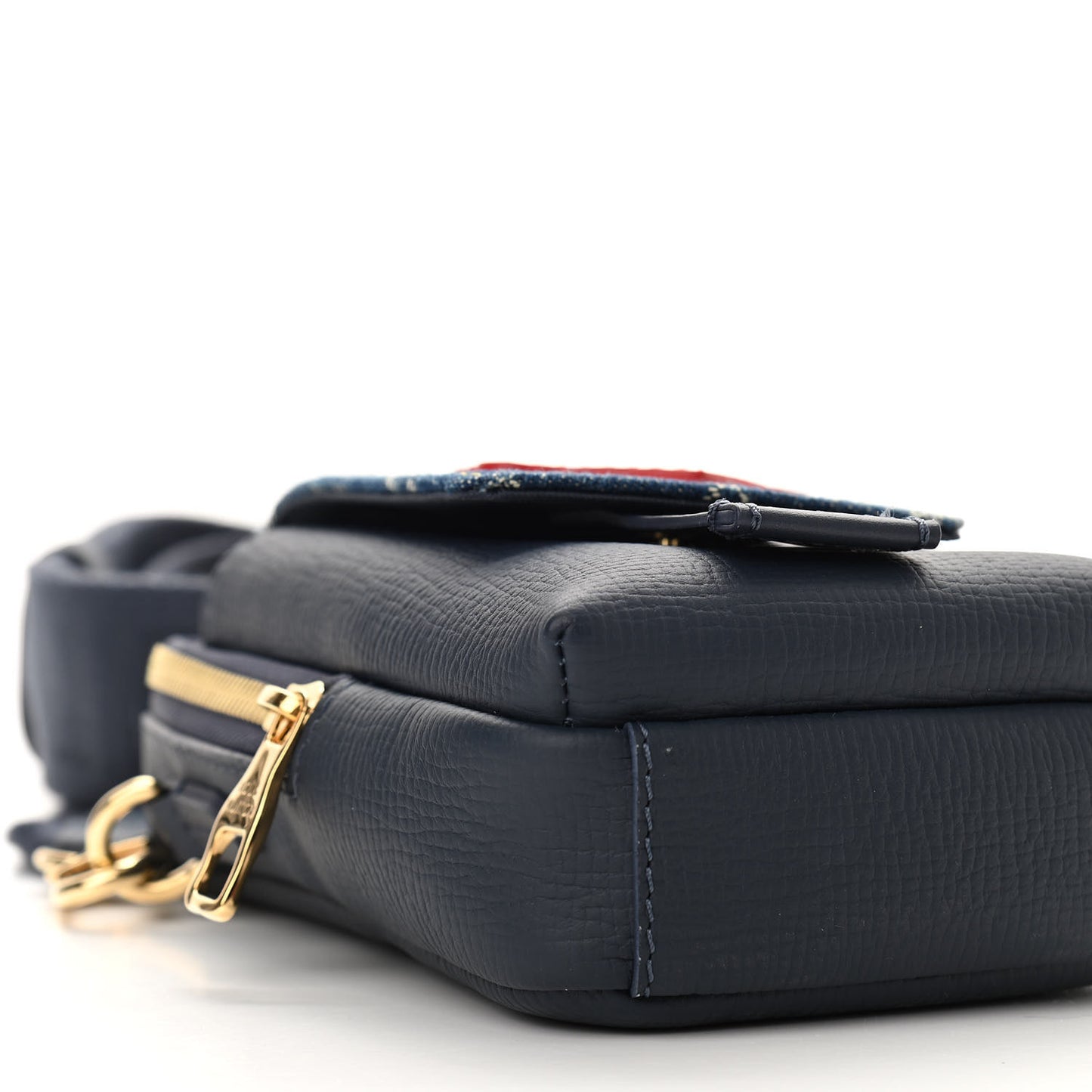 X NIGO Denim Monogram Flat Double Phone Pouch