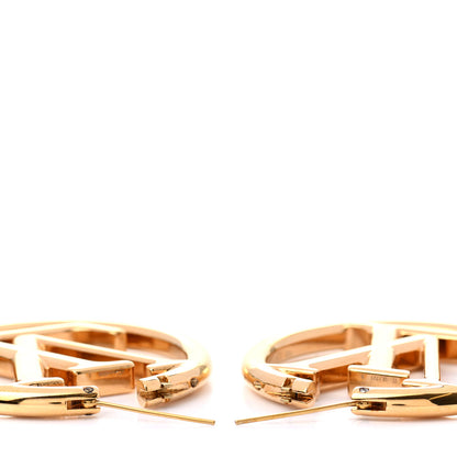 Louis Vuitton Metal Louise Hoop Earrings Gold 3 of 6