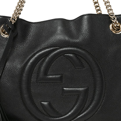 Gucci Pebbled Calfskin Medium Soho Chain Shoulder Bag Black 8 of 11