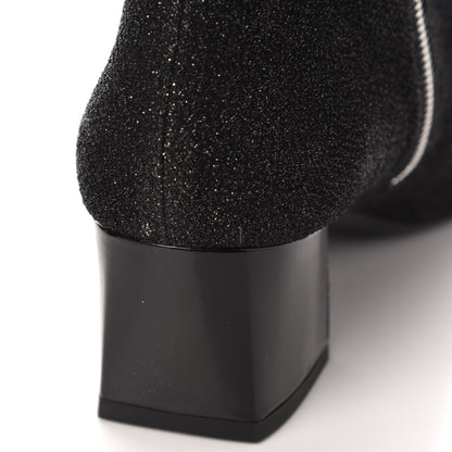 Chanel Glitter Patent Cap Toe Short Boots 40.5 Black 9 of 9