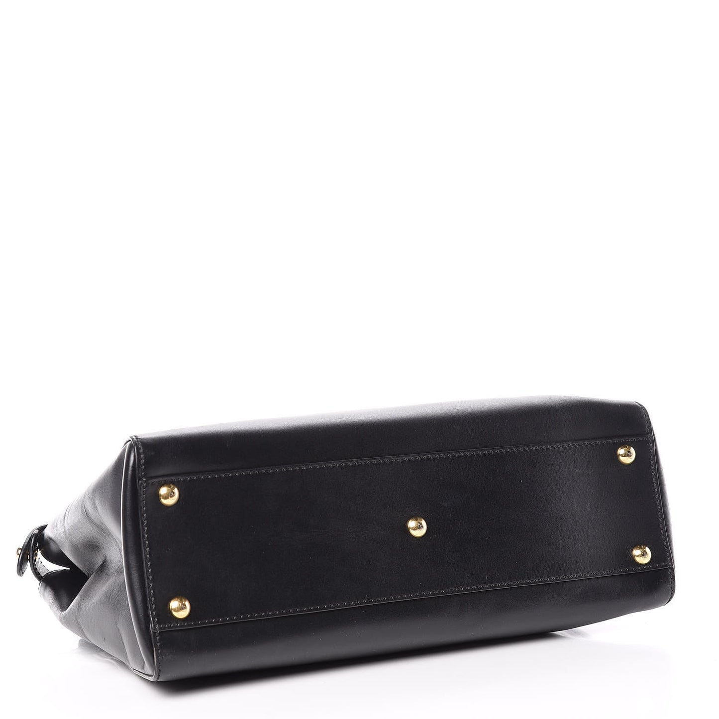 Vitello Morgan Shiny Nappa Medium Peekaboo Iconic Satchel Black Rosa Plaster