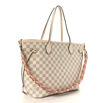 Louis Vuitton Damier Azur Braided Neverfull MM Pink 3 of 8