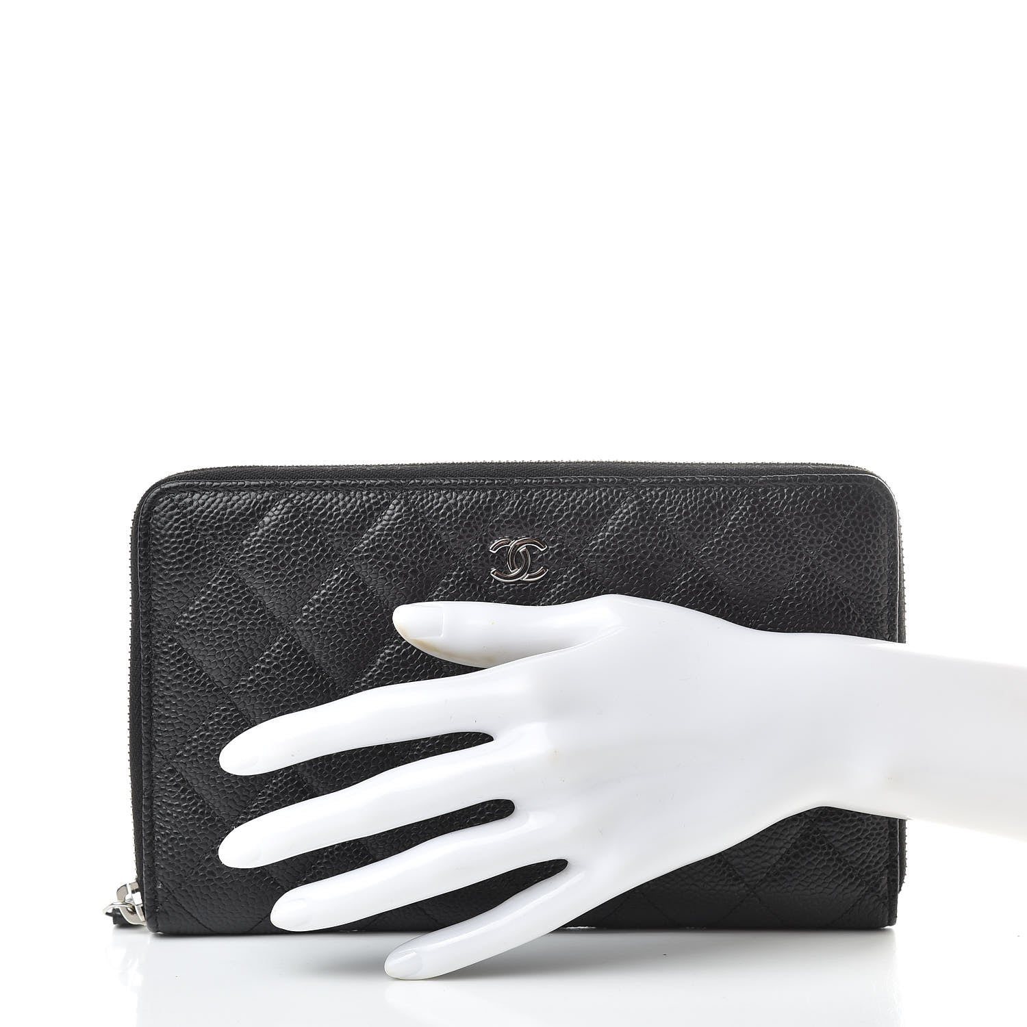 Chanel Caviar Quilted Large Zip Around Organizer Wallet Black 2 of 8