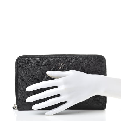 Chanel Caviar Quilted Large Zip Around Organizer Wallet Black 2 of 8
