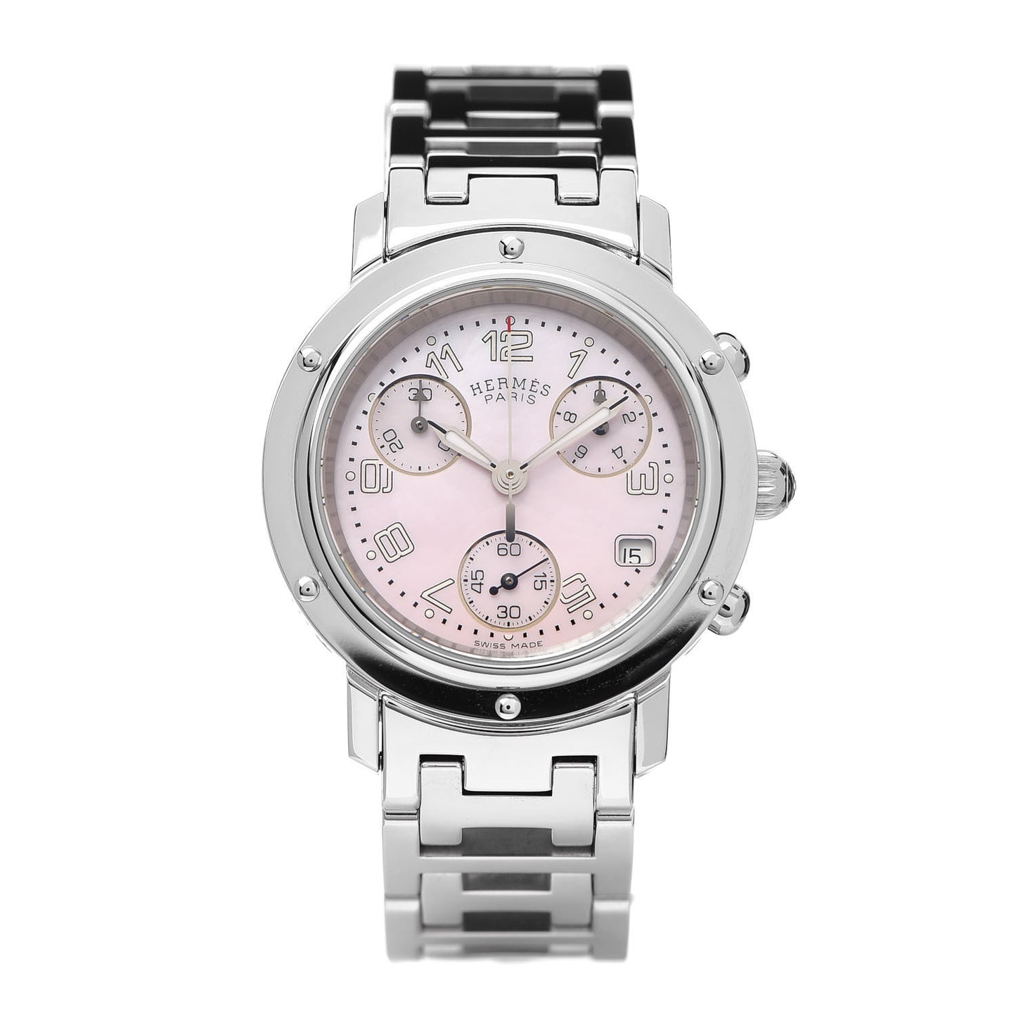 Stainless Steel Pink Mother of Pearl 31mm Clipper Chronograph Quartz Watch