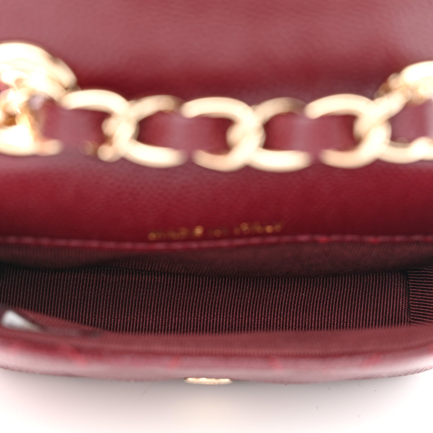 Chanel Caviar Quilted Mini Chain Belt Bag Burgundy 5 of 12