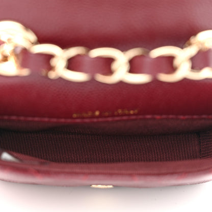 Chanel Caviar Quilted Mini Chain Belt Bag Burgundy 5 of 12