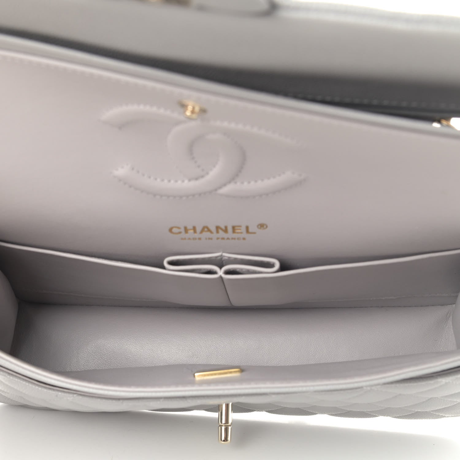 Chanel Caviar Quilted Medium Double Flap Grey 4 of 4