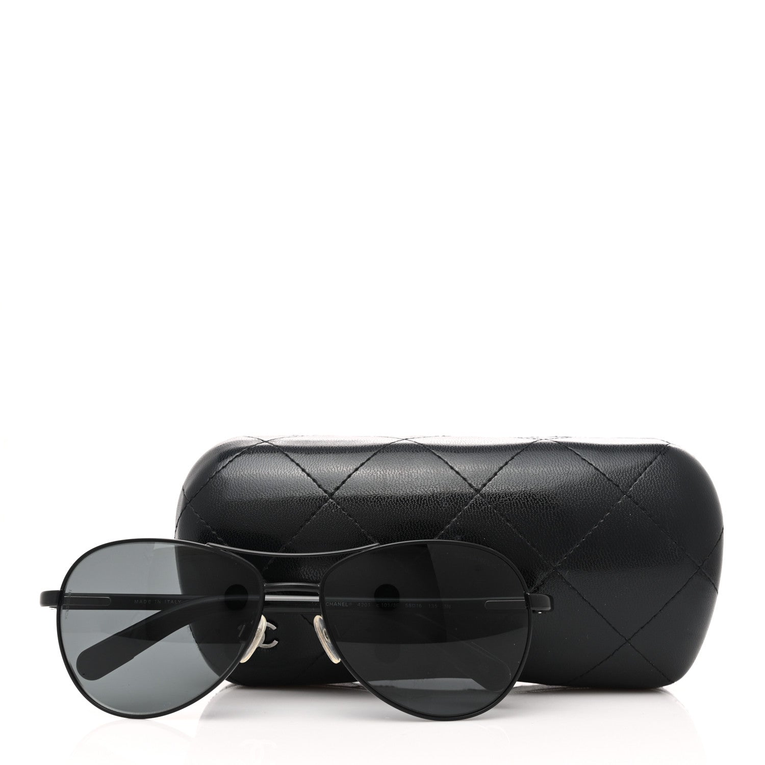 Chanel Metal Aviator CC Sunglasses 4201 Black 7 of 7
