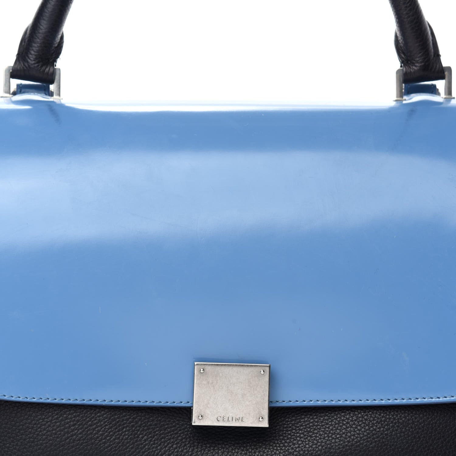 Celine Smooth Calfskin Nubuck Small Tri-Color Trapeze Medium Blue 20 of 20
