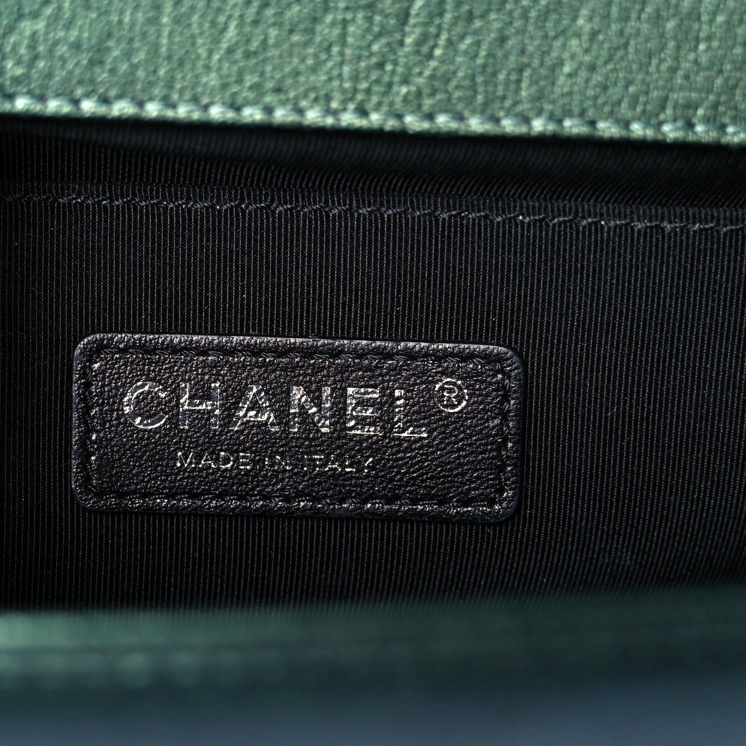 Chanel Iridescent Goatskin Quilted Medium Boy Flap Green 6 of 11