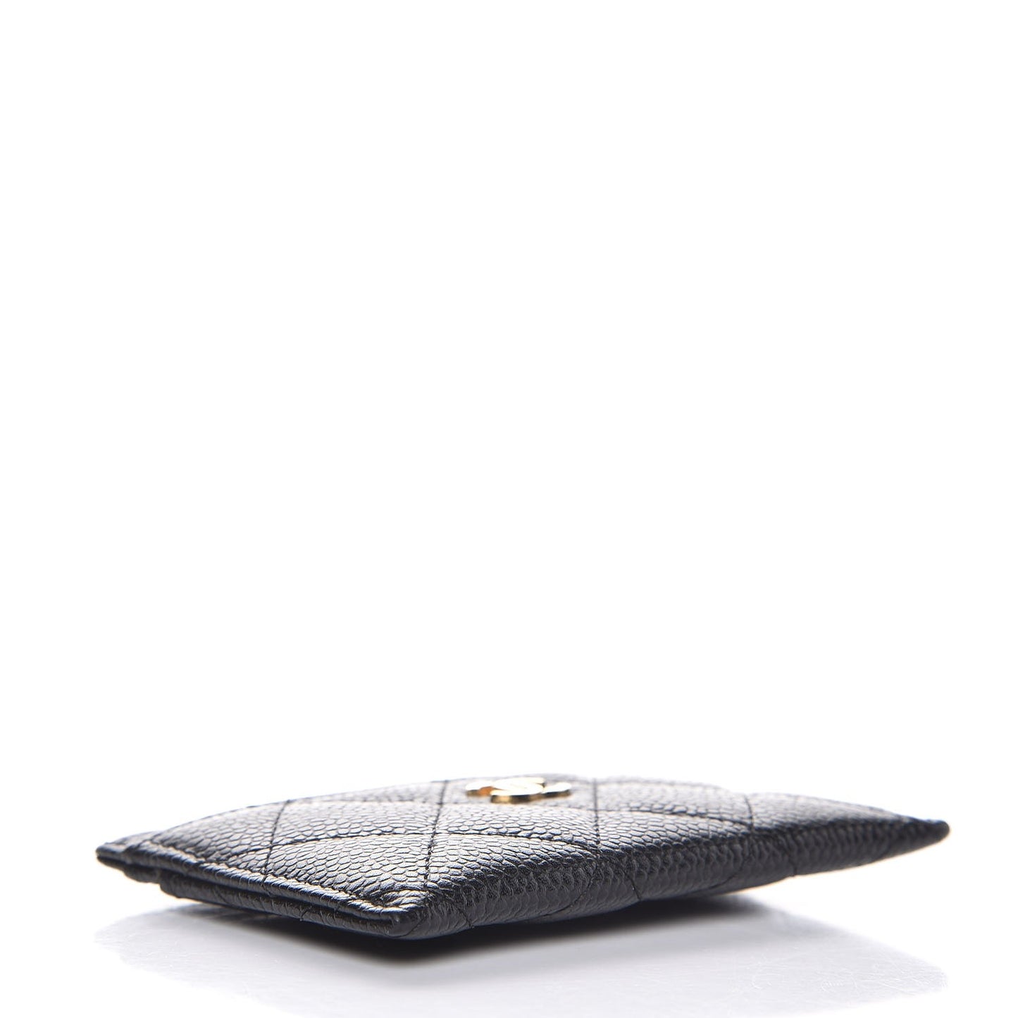 Caviar Quilted Card Holder Black