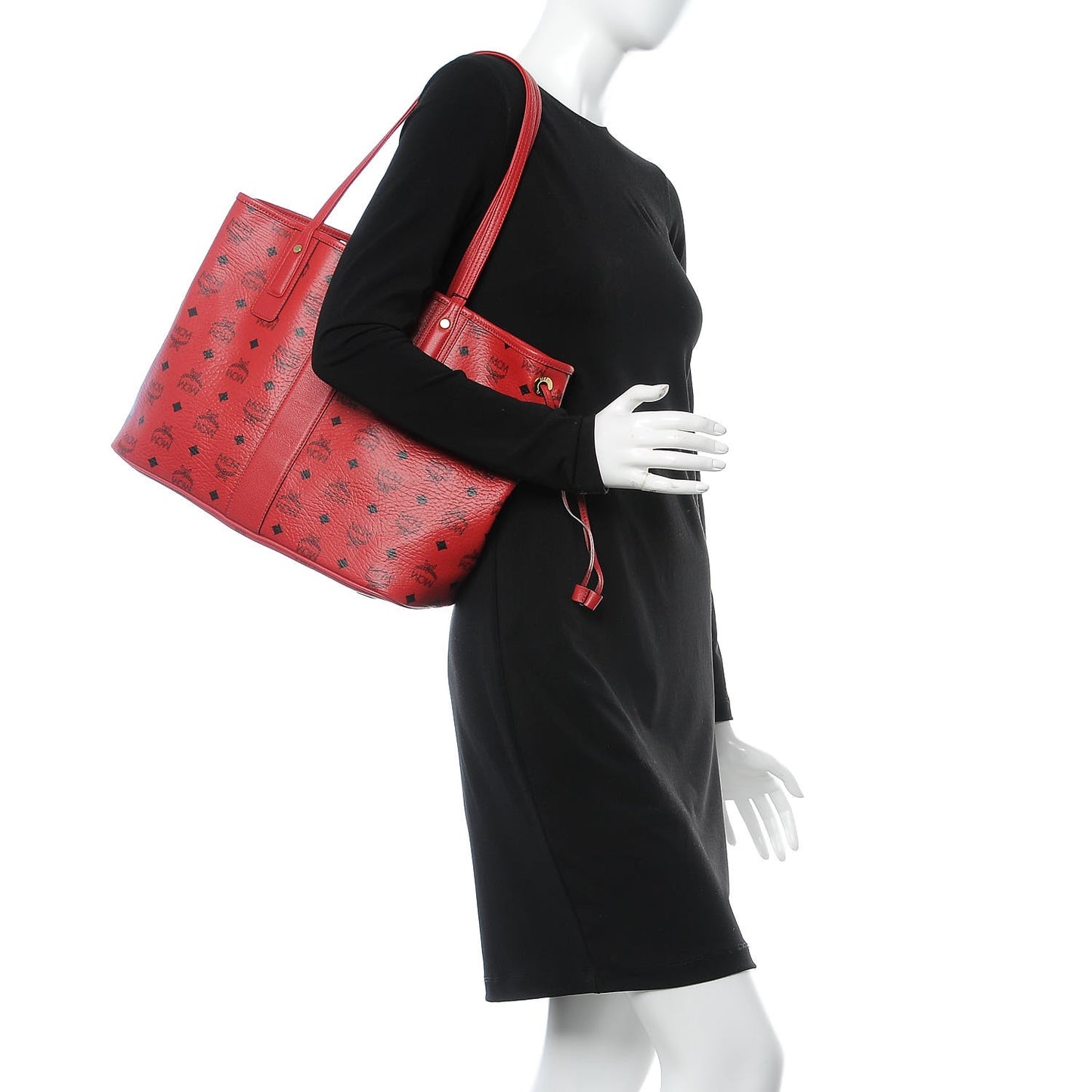 Visetos Medium Liz Reversible Shopper Tote Ruby Red