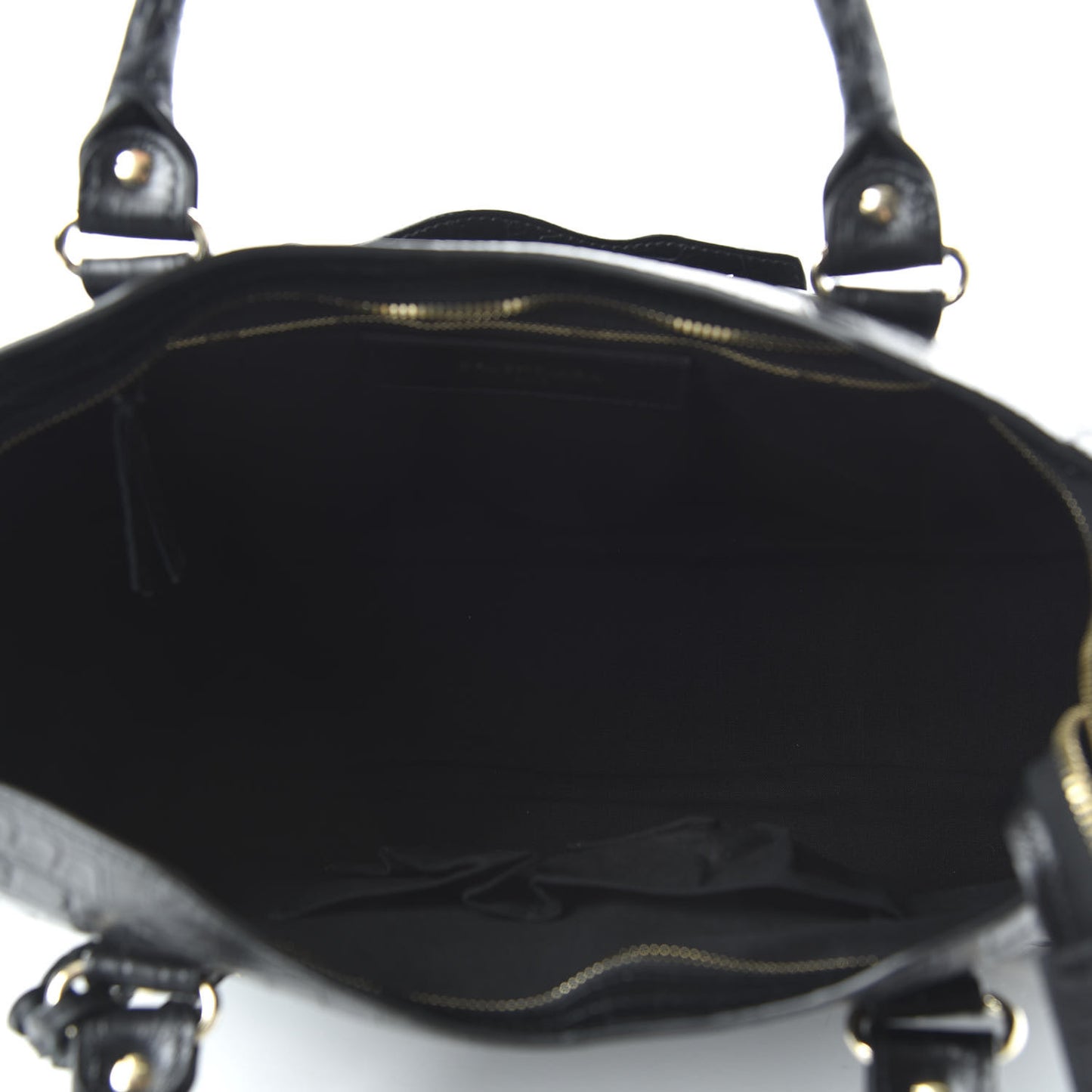 Calfskin Crocodile Embossed Classic Hardware City Black