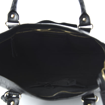 Balenciaga Calfskin Crocodile Embossed Classic Hardware City Black 6 of 11