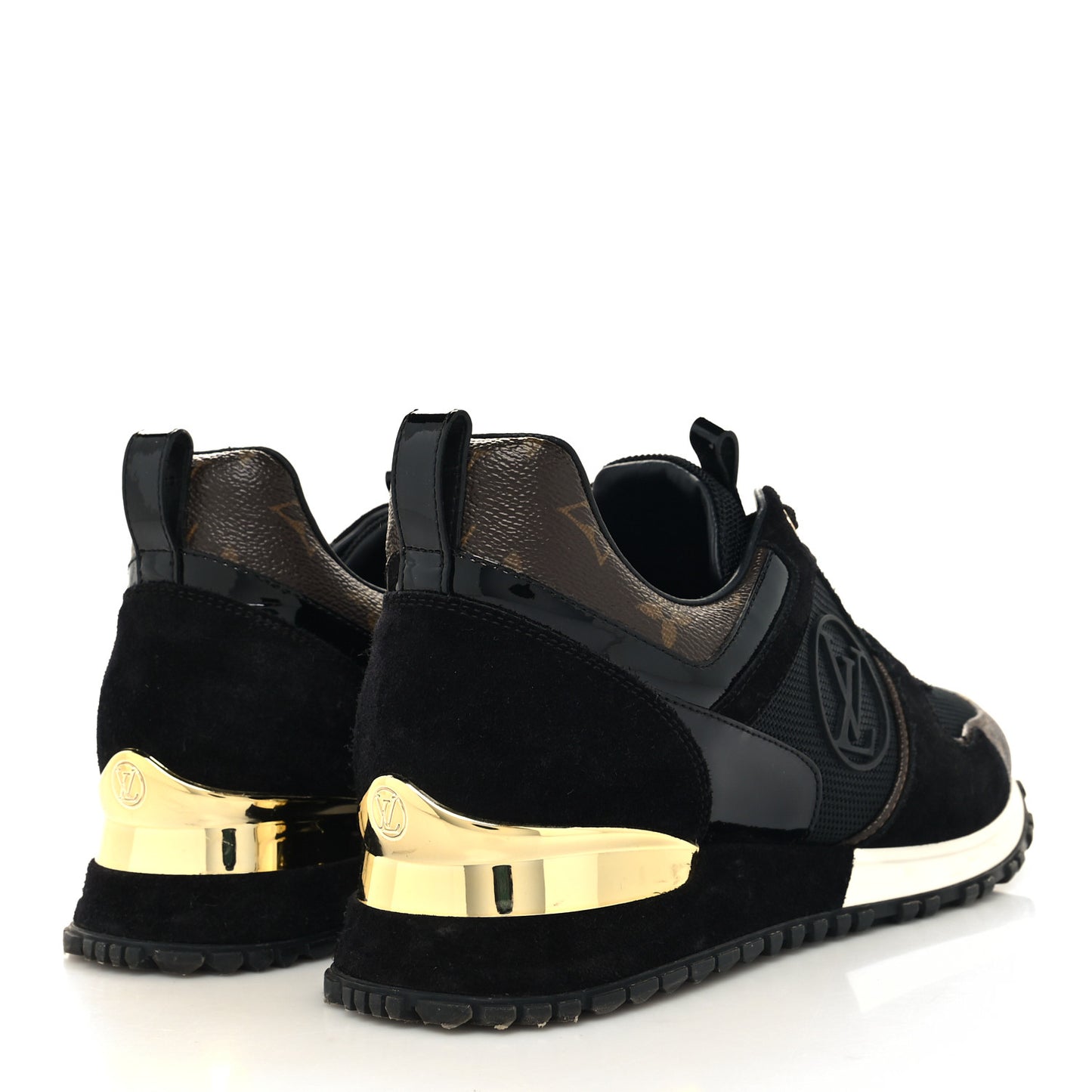 Suede Monogram Run Away Sneakers 39 Black