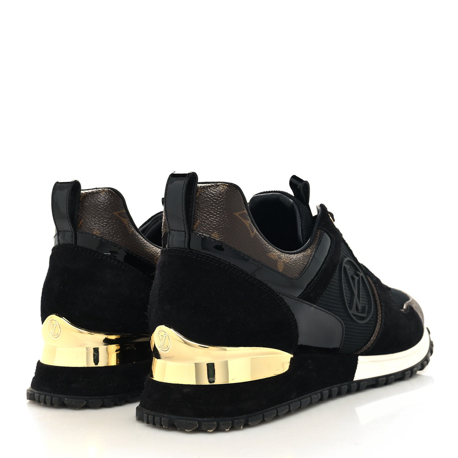 Louis Vuitton Suede Monogram Run Away Sneakers 39 Black 4 of 7