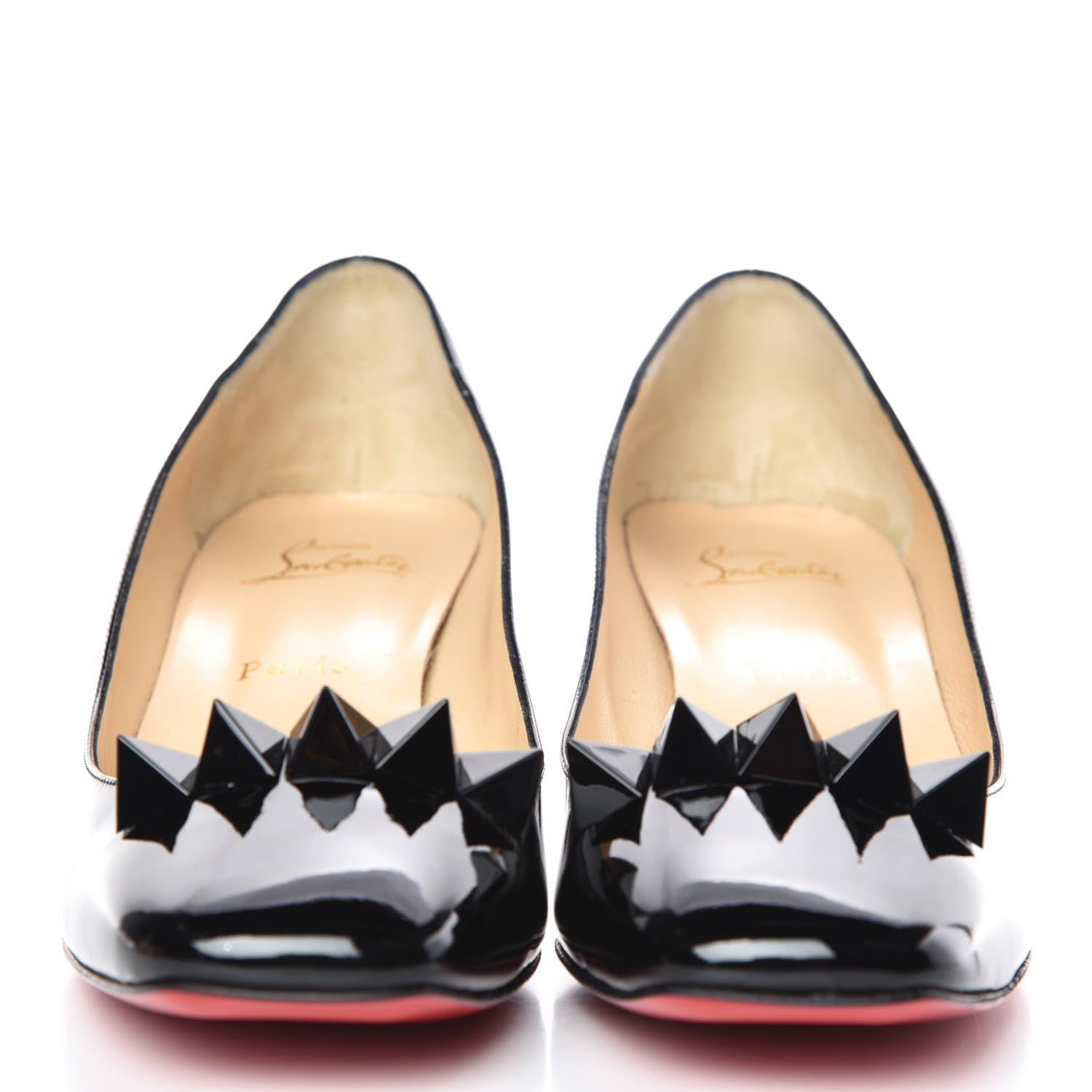 Christian Louboutin Patent Pyramidam 45 Pumps 38 Black 2 of 8
