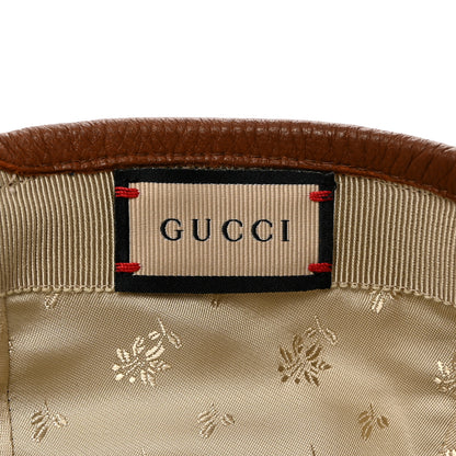 Gucci Washed Jacquard Denim Nappa GG Monogram Oscar Baseball Hat M Denim Cuir 8 of 9