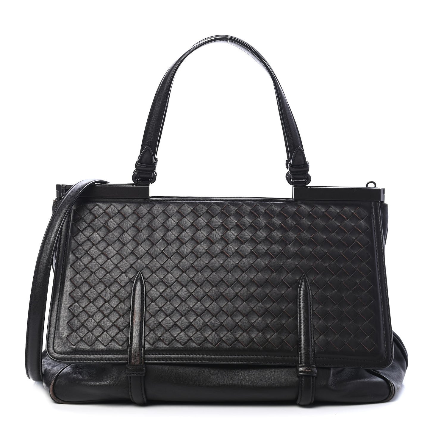 Nappa Intrecciato Satchel Black