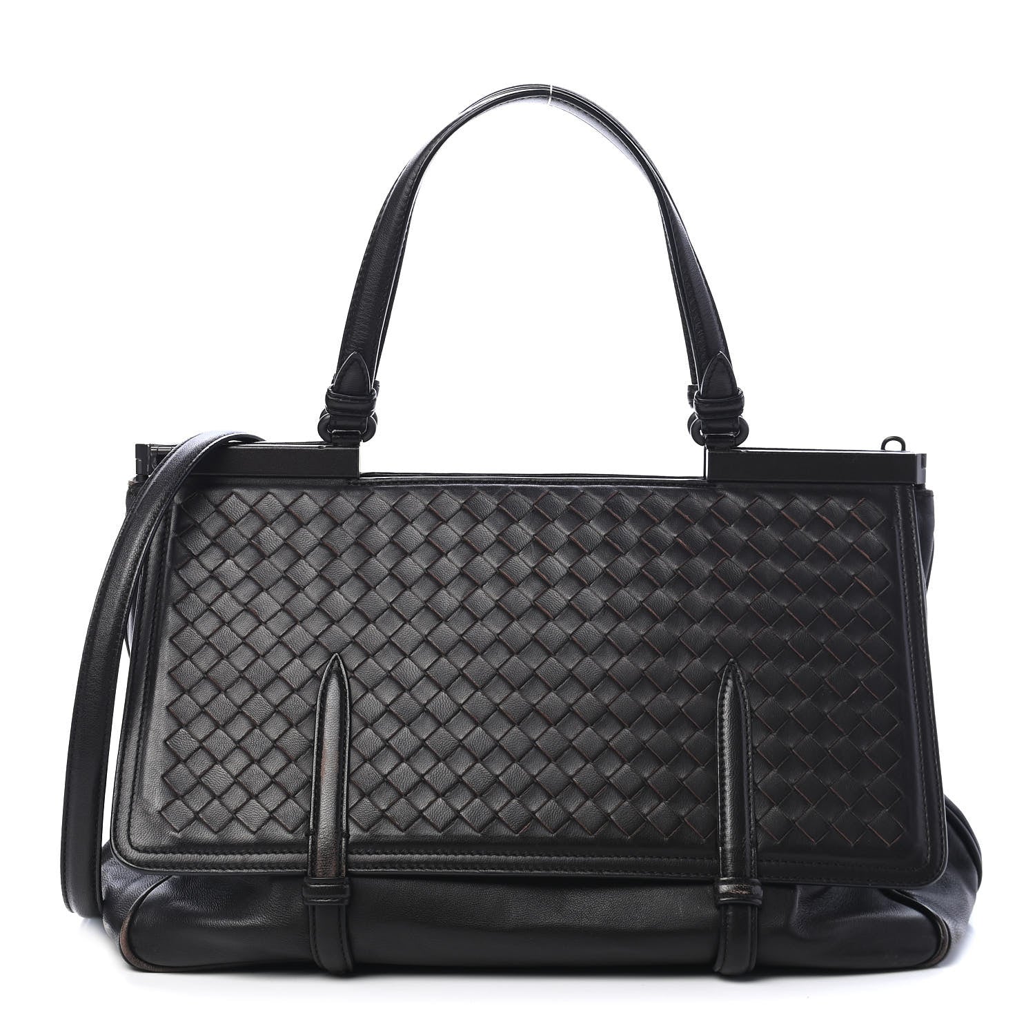 Bottega Veneta Nappa Intrecciato Satchel Black 1 of 12