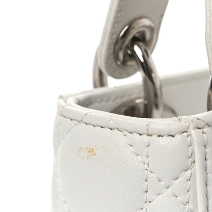 Christian Dior Lambskin Cannage Mini Lady Dior White 9 of 10