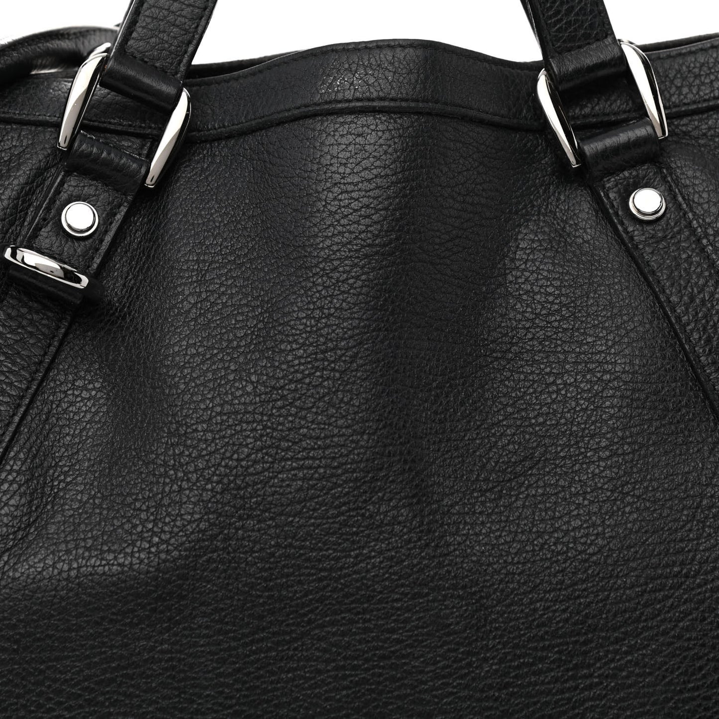 Pebbled Calfskin Medium Abbey Convertible Tote Black