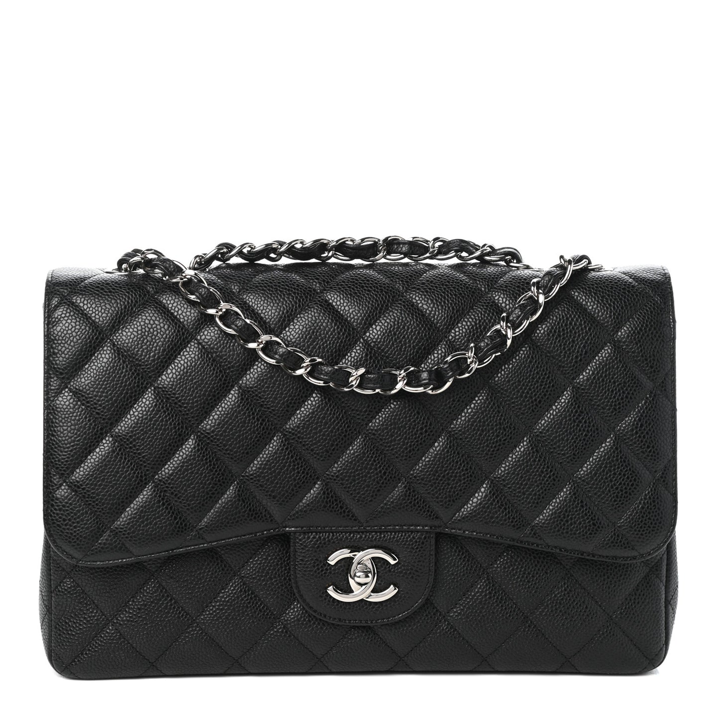 Caviar Quilted Jumbo Single Flap Black