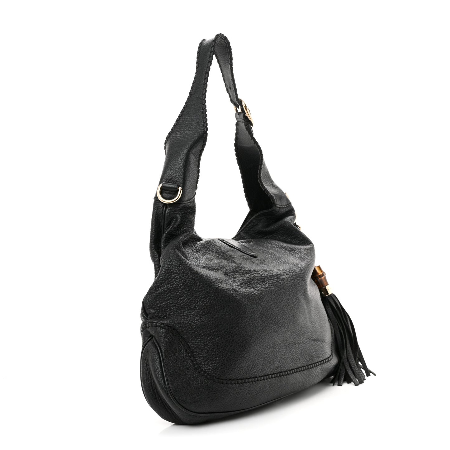 Pebbled Calfskin Medium New Jackie Shoulder Bag Black