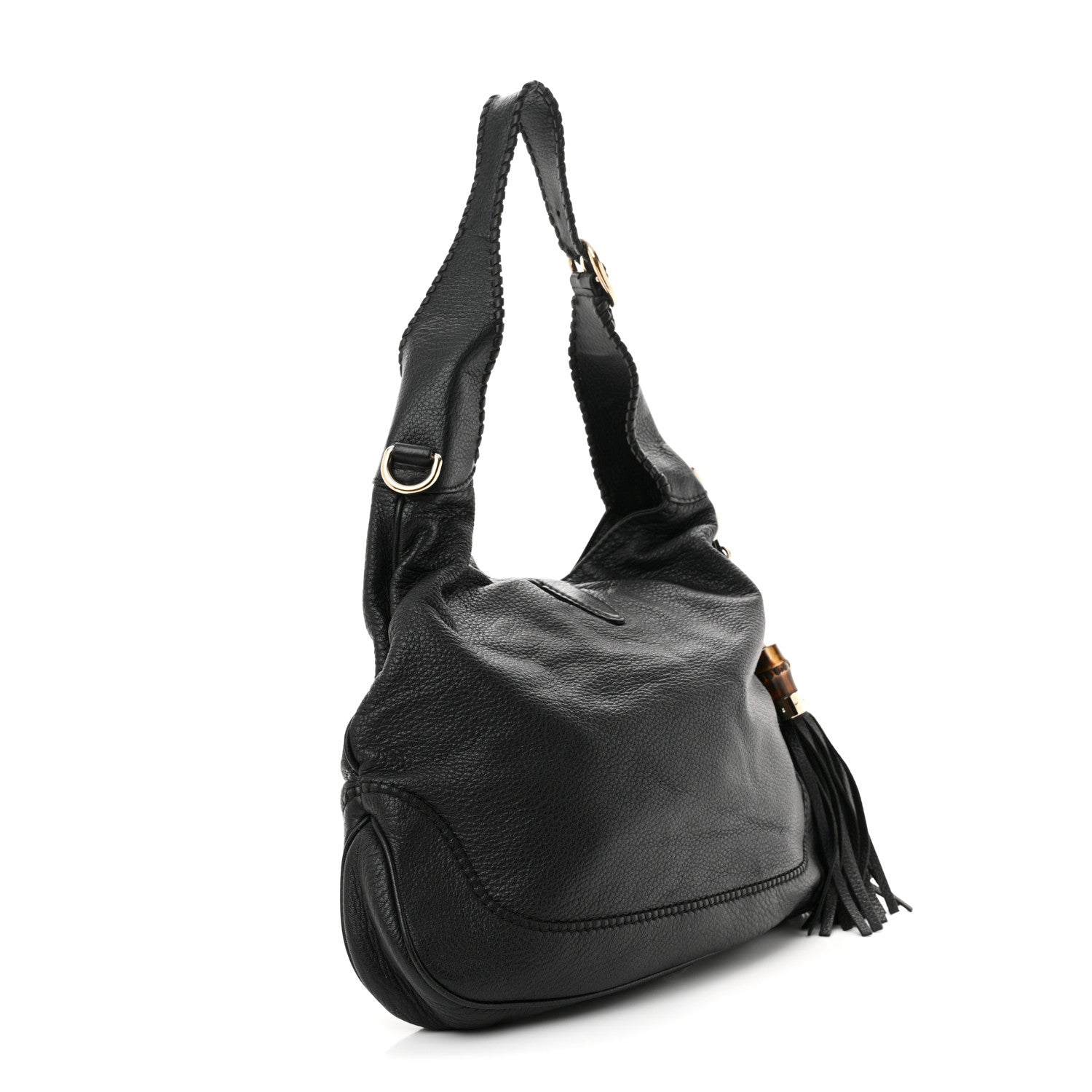 Gucci Pebbled Calfskin Medium New Jackie Shoulder Bag Black 3 of 11