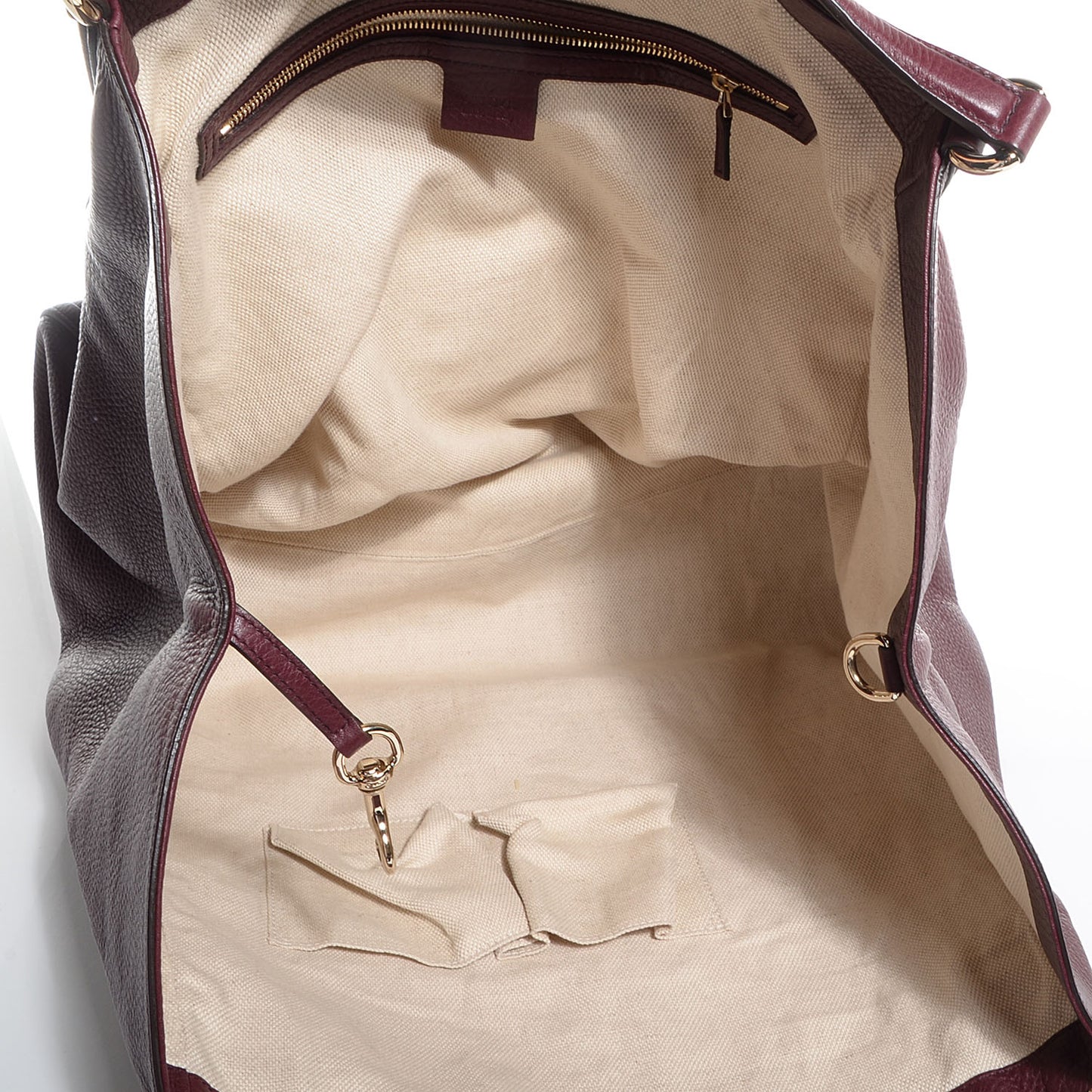 Pebbled Calfskin Large Soho Shoulder Bag Bordeaux