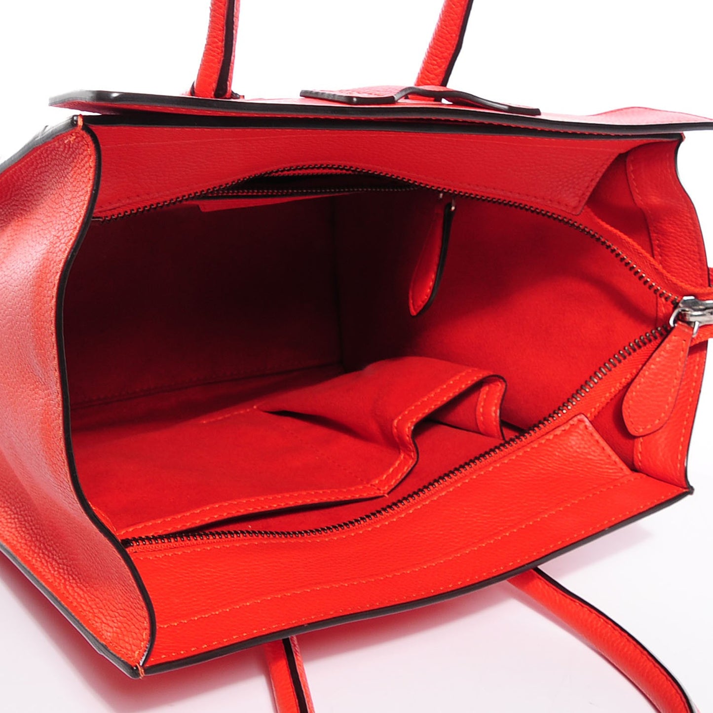 Drummed Calfskin Micro Luggage Vermillion