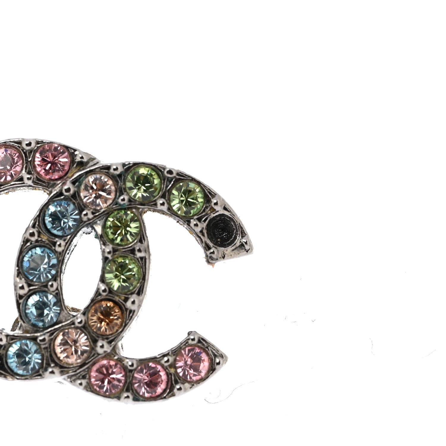 Chanel Ruthenium Crystal CC Earrings Multicolor 6 of 7