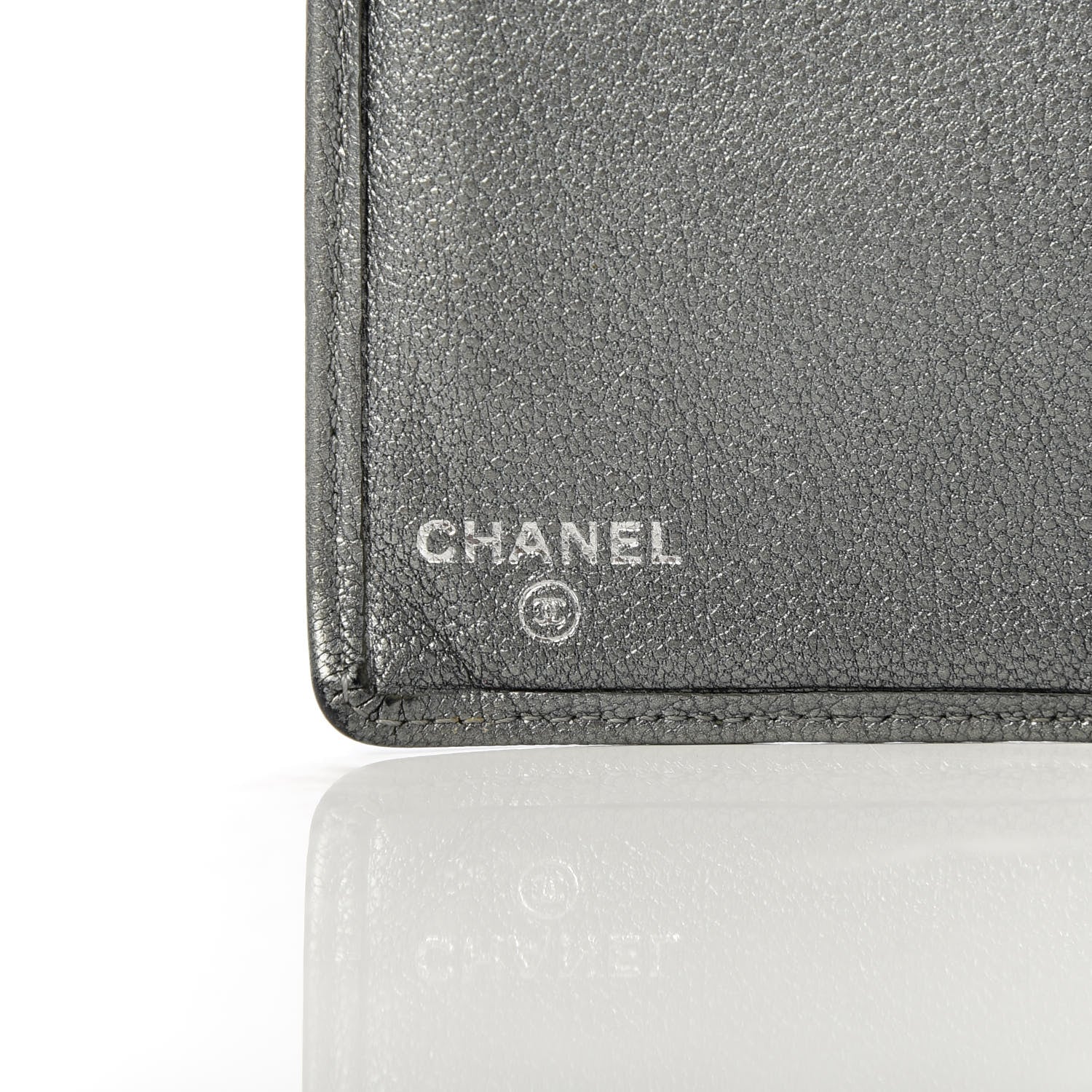 Chanel Metallic Goatskin CC Yen Wallet Silver 6 of 8